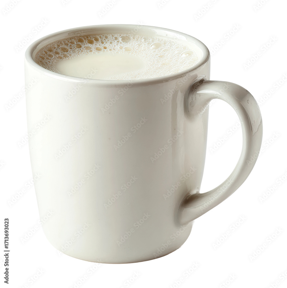Fototapeta premium Coffee mug filled with fresh brewed beverage kitchen countertop isolated on transparent background