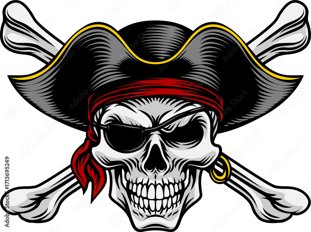 Fototapeta premium Skull Pirate Crossbones Crosssed Bones Design