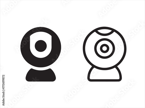 Webcam icon set isolated on white background for website and application