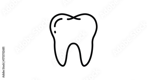 Simple black line drawing of a single human molar tooth illustration