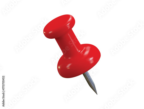 Pushpin icon 3d render concept of document pushpin, office stationery paper pin icon vector illustration