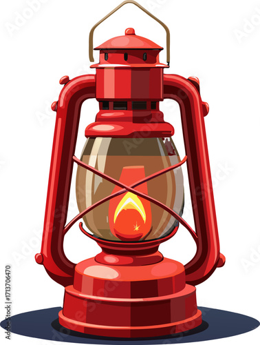 Vector art of antique red kerosene lamp glowing warmly against transparent background symbolizing vintage charm and rustic nostalgia
Antique kerosene lamp, Vintage red lantern, Rustic oil lamp art, Gl