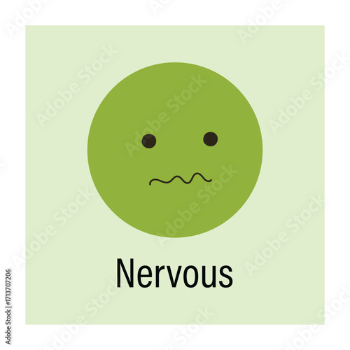 nervous emoji expression. Vector illustration 