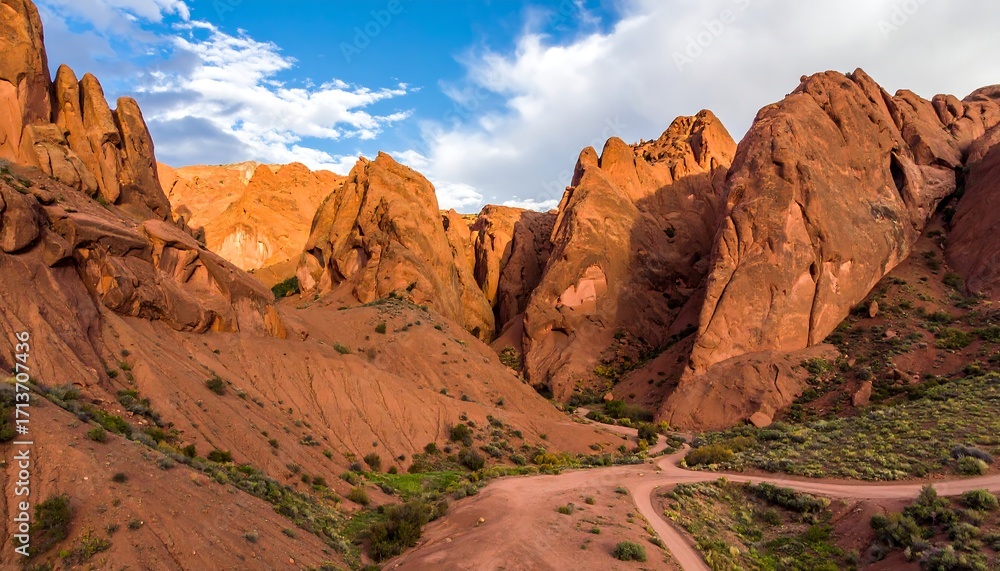 Fototapeta premium Red rock canyon vista at sunset