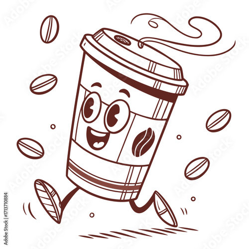 Happy Coffee Cup Mascot 1