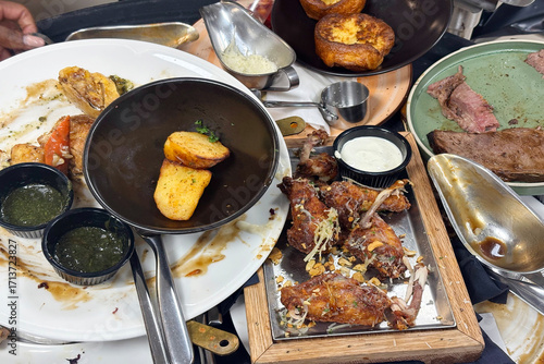 food wastage, full of plate food leftover mostly seen in hotel, restaurants and catering industry