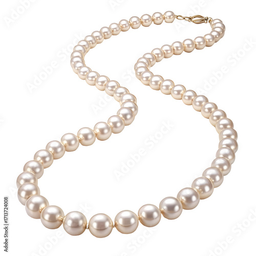 Wallpaper Mural Elegant strand of white pearls isolated on transparent background, a timeless classic Torontodigital.ca