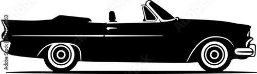 Classic convertible car silhouette offers timeless automotive design element for vintage projects