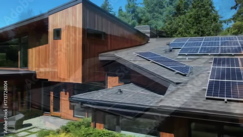 Wallpaper Mural Modern home with solar panels on the roof Torontodigital.ca