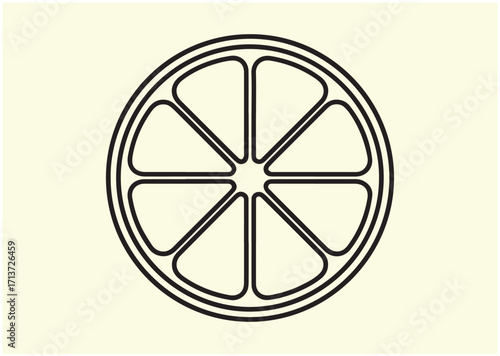 Orange slice line art vector