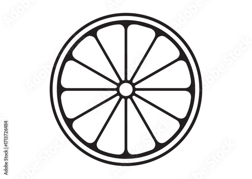 Orange slice line art vector