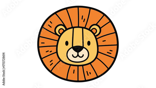 Lion Icon: A charming cartoon lion illustration. The vibrant and friendly face of the lion brings a touch of joy.