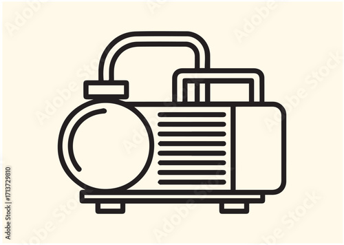 Vacuum pump line art vector