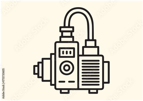 Vacuum pump line art vector