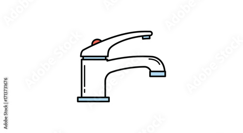 Simple illustration of a modern bathroom faucet with a minimalist design