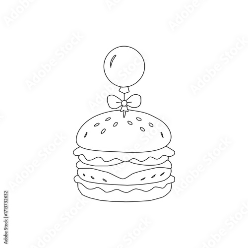 doodle burger pattern background. doodle fast food burger seamless pattern background. seamless pattern of hamburger in doodle style. Seamless Pattern of a Cheese Burger. Burger with stick. 