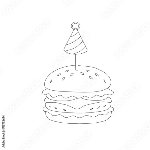 doodle burger pattern background. doodle fast food burger seamless pattern background. seamless pattern of hamburger in doodle style. Seamless Pattern of a Cheese Burger. Burger with stick. 