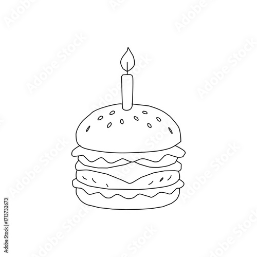 doodle burger pattern background. doodle fast food burger seamless pattern background. seamless pattern of hamburger in doodle style. Seamless Pattern of a Cheese Burger. Burger with stick. 