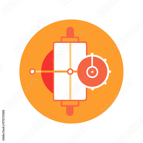 Torque diagram illustration of a mechanical device or circuit