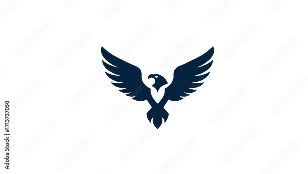 Obraz premium Elegant Eagle Silhouette Design on White Background Symbolizing Power and Freedom for Graphic Design Projects