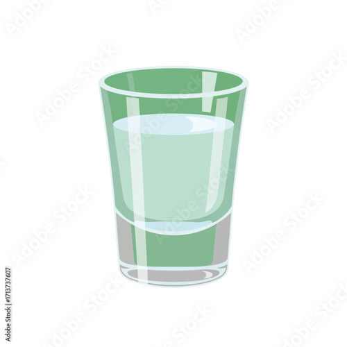 Refreshing Vodka Shot Simple Illustration