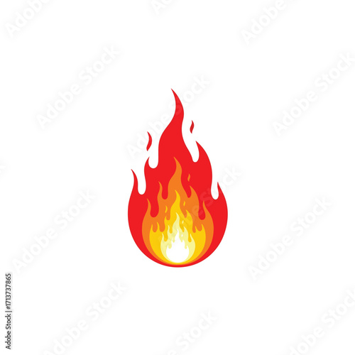 fire icon, red orange flame transparent vector