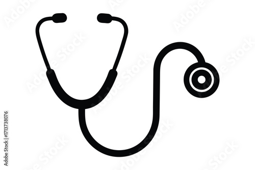 digital stethoscope silhouette vector icon
