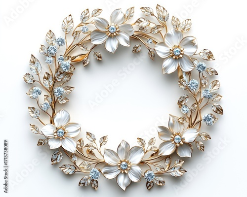 Floral gold & white wreath