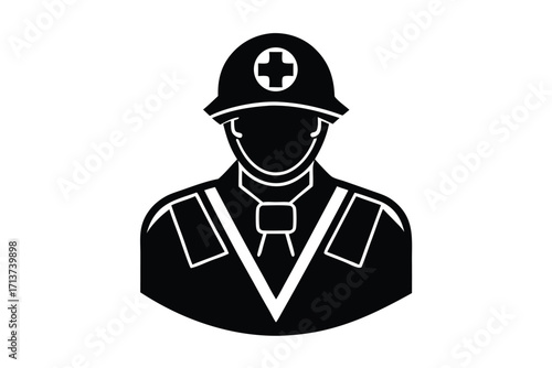 first responder silhouette vector icon