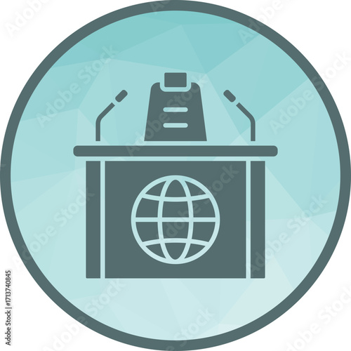 News Desk icon vector image. Suitable for mobile apps, web apps and print media.
