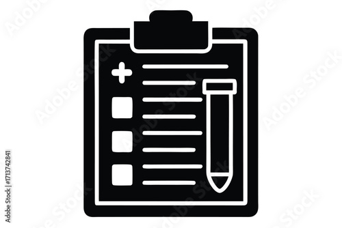 medical test form silhouette vector icon