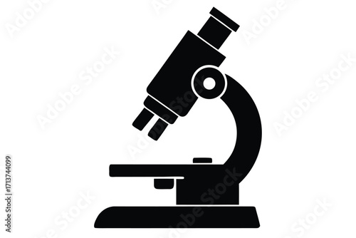 pathology microscope silhouette vector icon