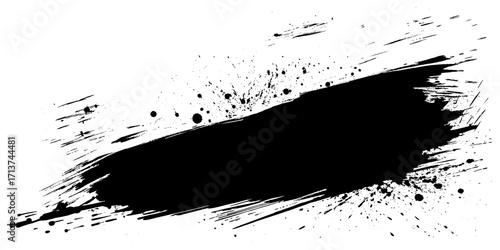 Abstract black brush strokes on white background design texture. Vector grunge brush strokes texture rough black scratches for wallpaper, paint splatter template, dirt banner design.