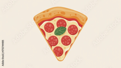 Delicious pepperoni pizza slice vector illustration for restaurant menu and food delivery service design needs