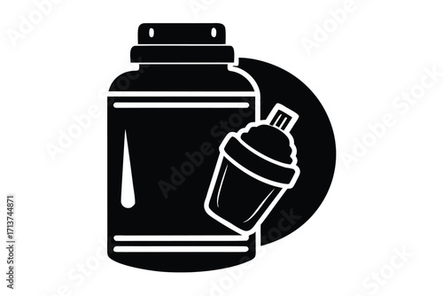 protein powder silhouette vector icon