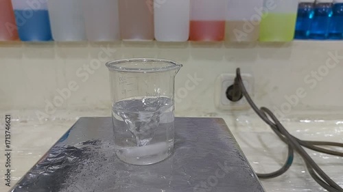Red Liquid Color Change in Laboratory Beaker Experiment