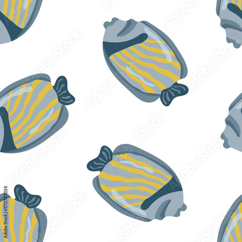 Vector seamless pattern with fish. Design for textile, scrapbooking and branding.