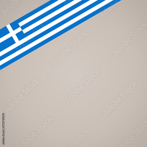 Corner ribbon flag of Greece for a top left area of a page.