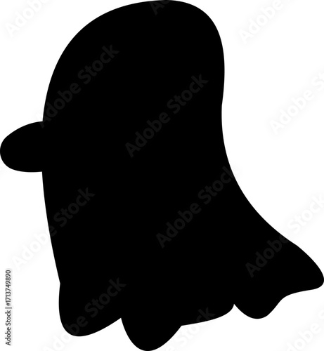 Simple Flying Halloween Ghost Silhouette