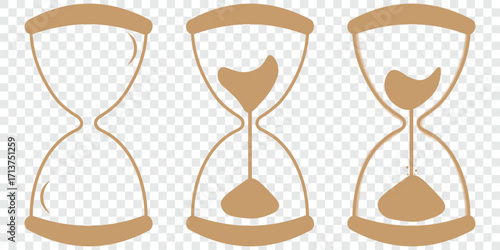 Hour glass icons set , hourglass icon vector, sand clock icon. Old hourglass with flowing sand icon with shadow. Hourglass icon vector for your web and mobile app design, Hourglass logo concept