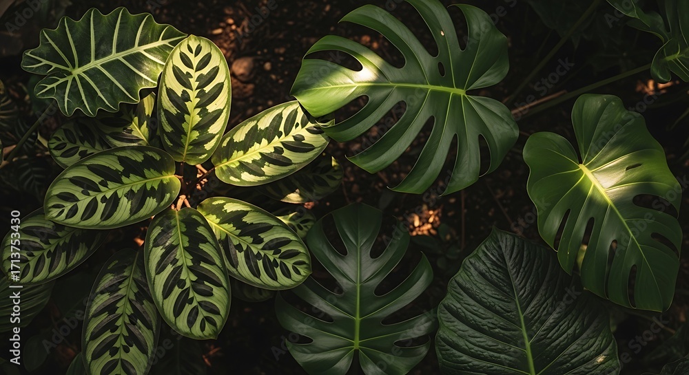 Obraz premium Leaf Arrangement Tropical Green Leaves