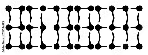 Abstract Black and White Pattern of Connected Dots and Lines