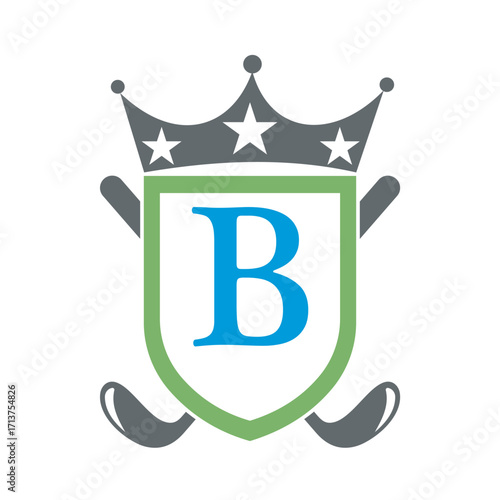 Golf Club Logo combine with letter B vector template