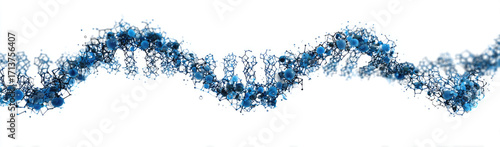 Abstract wavy pattern of small, clustered, light-blue shapes on a white background