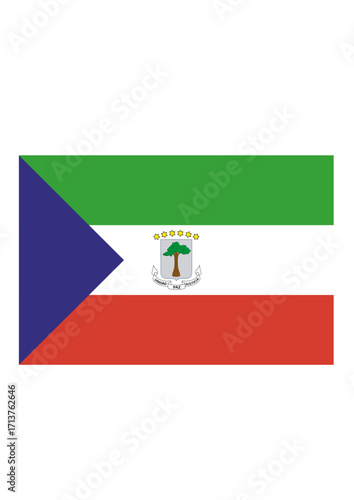 Equatorial Guinea national flag  - vector, vectorized