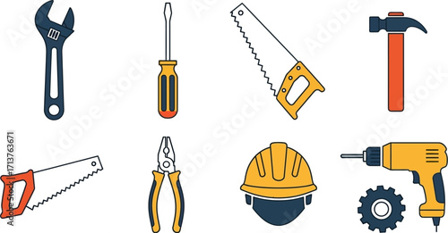 Collection of various hand and power tools for construction and repair