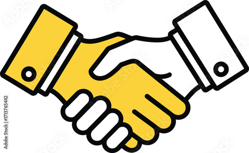 Two hands shaking in agreement and partnership