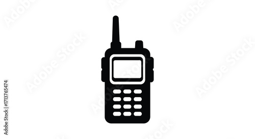Simple black and white illustration of a two way radio device
