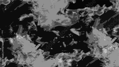 Abstract grayscale liquid texture with fluid, chaotic black and white patterns. Swirling in water, marbled smoke, or molten surfaces. Ideal for backgrounds, abstract design and modern digital art.