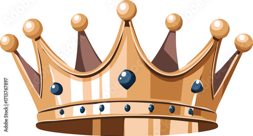 An ornate golden crown adorned with jewels, a symbol of royalty, power, success, and leadership. Generative AI